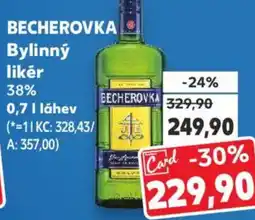 Kaufland BECHEROVKA Bylinný likér 38% nabídka