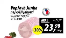 ZEMAN Vepřová šunka nejvyšší jakosti tř. jakosti nejvyšší 90% masa, 100 g nabídka