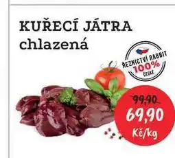 RABBIT řeznictví KUŘECÍ JÁTRA chlazená 1kg nabídka