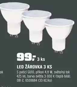 OBI Led žárovka 3 ks nabídka