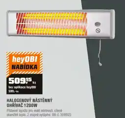 OBI Halogenový nástěnný ohřívač 1200w nabídka