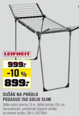 OBI LEIFHEIT Sušák na prádlo pegasus 150 solid slim nabídka