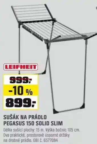 OBI LEIFHEIT Sušák na prádlo pegasus 150 solid slim nabídka