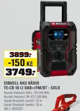 OBI EINHELL Aku rádio te-cr 18 li dab+/fm/bt - solo nabídka
