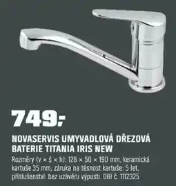 OBI Novaservis umyvadlová dřezová baterie titania iris new nabídka