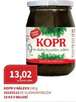 Kubík potraviny Kopr v nálevu nabídka