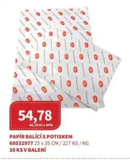 Kubík potraviny Papír balící s potiskem nabídka