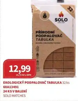 Kubík potraviny Ekologický podpalovač tabulka nabídka