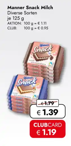 TRAVEL FREE Manner Snack Milch nabídka