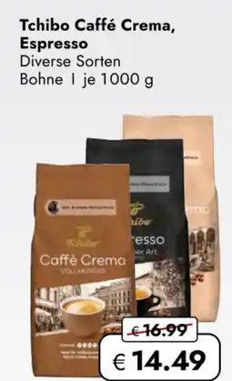 TRAVEL FREE Tchibo Caffé Crema, Espresso nabídka