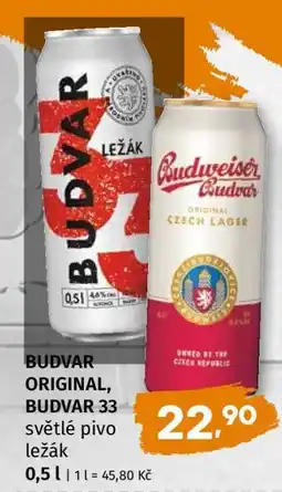 Terno Budvar Originál, Budvar 33 nabídka