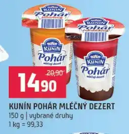 Terno Kunín Pohár mléčný dezert nabídka