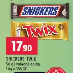 Terno Snickers, Twix nabídka