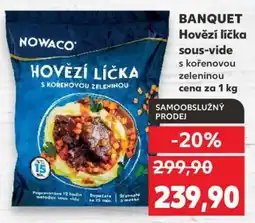 Kaufland BANQUET Hovězí líčka sous-vide s kořenovou zeleninou nabídka