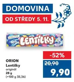Kaufland ORION Lentilky originál 28 g nabídka