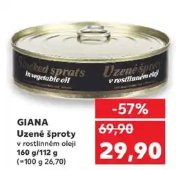 Kaufland GIANA Uzené šproty v rostlinném oleji nabídka