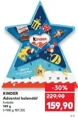 Kaufland KINDER Adventní kalendář hvězda nabídka