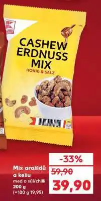 Kaufland Mix arašídů a kešu nabídka