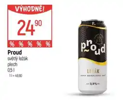 Globus Proud světlý ležák plech 0,5 l nabídka