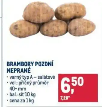 Brambory pozdní neprané