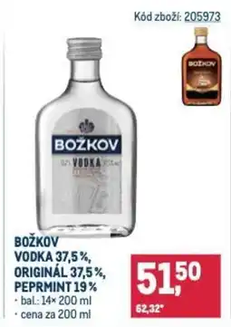 Makro Božkov vodka 37,5%, originál 37,5%, peprmint 19% nabídka