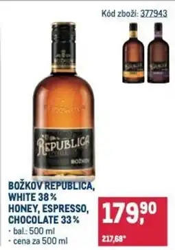 Makro Božkov republica, white 38% honey, espresso, chocolate 33% nabídka