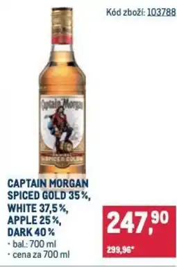 Makro Captain morgan spiced gold 35%, white 37,5%, apple 25%, dark 40% nabídka