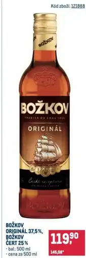 Makro Božkov originál 37,5%, božkov čert 25% nabídka