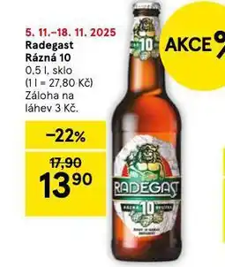 Tesco Pivo radegast rázná 10 nabídka