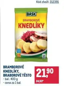 Makro Bramborové knedlíky, braborové těsto nabídka