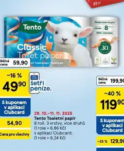 Tesco Tento toaletní papír nabídka