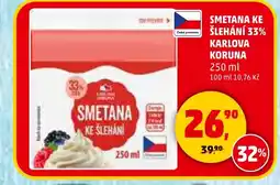 Penny Market Smetana ke šlehání 33% Karlova koruna nabídka