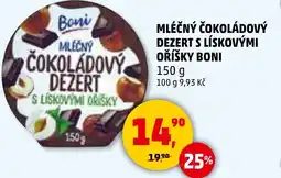 Penny Market Mléčný čokoládový dezert s lískovými oříšky Boni nabídka