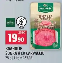 Terno Krahulík šunka Á la carpacio 75g nabídka