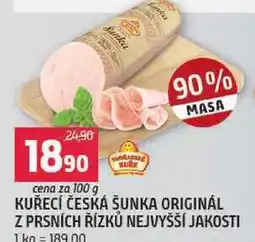 Terno KUŘECÍ ČESKÁ ŠUNKA ORIGINÁL Z PRSNÍCH ŘÍZKŮ NEJVYŠŠÍ JAKOSTI 100g nabídka