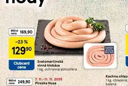 Tesco Svatomartinská vinná klobása nabídka