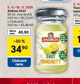 Tesco Andros shot nabídka