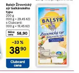 Tesco Balsýr žirovnický sýr balkábského typu nabídka