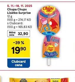 Tesco Chupa chups lízátko surprise nabídka