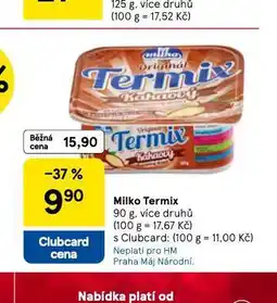 Tesco Milko termix nabídka