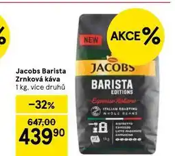 Tesco Jacobs barista zrnková káva nabídka