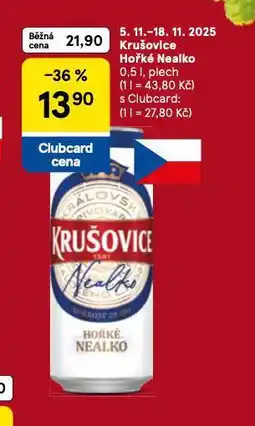 Tesco Krušovice hořké nealko nabídka