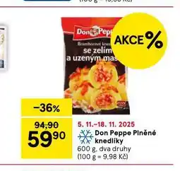 Tesco Don peppe plněné knedlíky nabídka