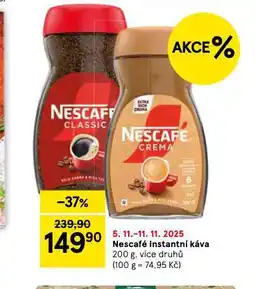 Tesco Nescafé instantní káva nabídka