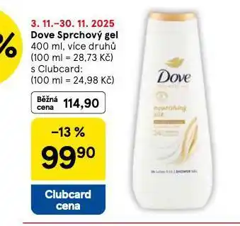 Tesco Dove sprchový gel nabídka