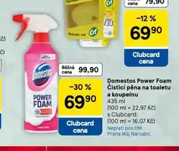 Tesco Domestos power foam čistící pěna na toaletu a koupelnu nabídka