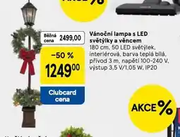 Tesco Vánoční lampa s led světýlky a věncem nabídka