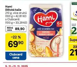 Tesco Hami dětksá kaše nabídka
