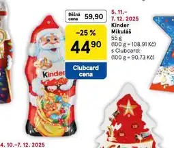 Tesco Kinder mikuláš nabídka