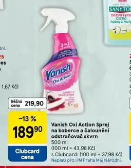 Tesco Vanish oxi action sprej na koberce a čalounění nabídka